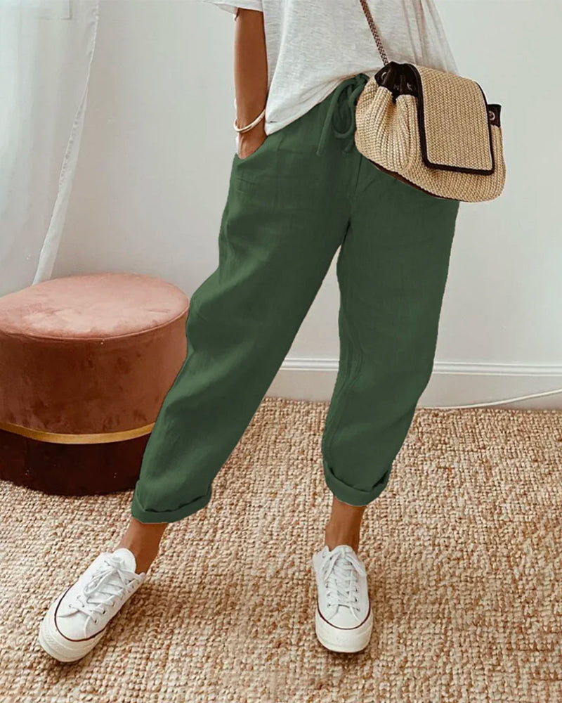 PANTALON EN LIN ANTI-TRANSPIRATION DÉCONTRACTÉ & ÉLÉGANT
