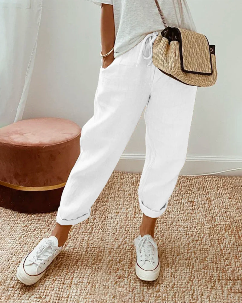 PANTALON EN LIN ANTI-TRANSPIRATION DÉCONTRACTÉ & ÉLÉGANT