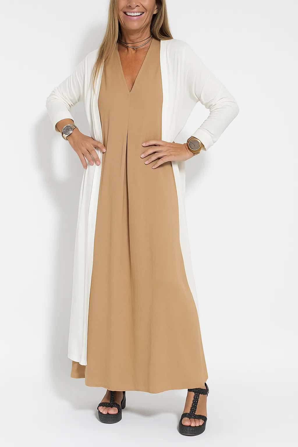 Novaya™ - Robe longue élégante + gilet assorti OFFERT