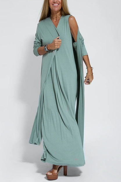Novaya™ - Robe longue élégante + gilet assorti OFFERT